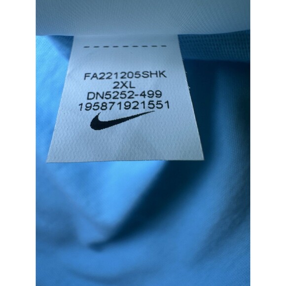 Nike Sportswear Swoosh Aqua Blue Neon Spotted Logo Shirt Men's XXL NWT - Picture 8 of 10